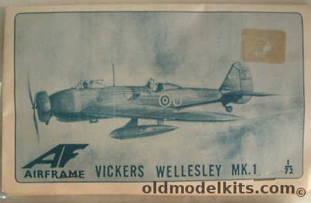 Airframe 1/72 Vickers Wellesley Mk.1, 16 plastic model kit